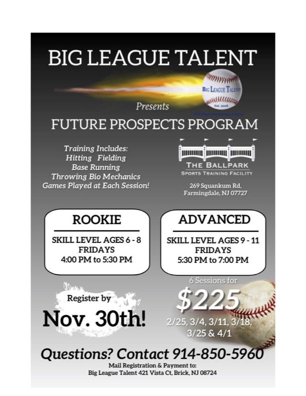 Big League Talent 2022 Future Prospects Flyer JPEG Big League Talent 2022 Future Prospects Flyer JPEG